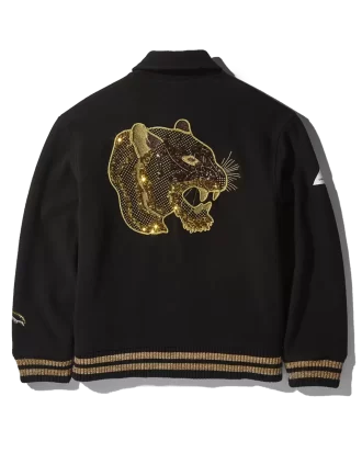 A.I.9 AFRICAN INTELLIGENCE GUILDED LEOPARD – SANDFLOWER COLLAB VARSITY JACKET