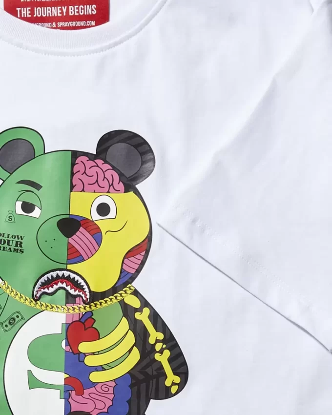 ANATOMIE-T-SHIRT FÜR JUGENDLICHE, BÄREN, WEISS