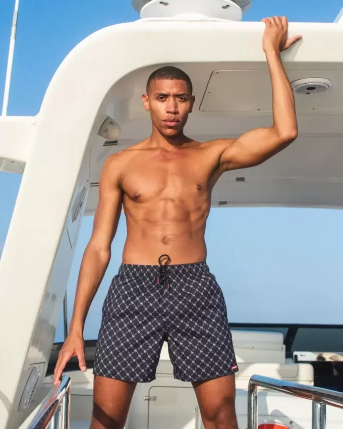 Badehose mit Mitternachtsgeldmuster