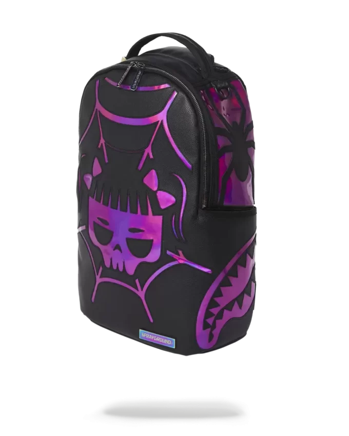 CAZZU IRIDESCENT CUT & SEW SPIDER SKULL SHARK RUCKSACK (DLXV)
