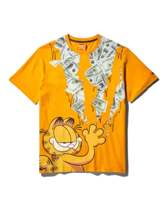 GARFIELD CAT STRATCH GRAPHIC T-SHIRT (ORANGE)