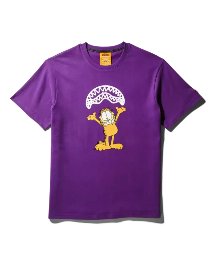 GARFIELD SHARKMOUTH GRAFIK-T-SHIRT (LILA)
