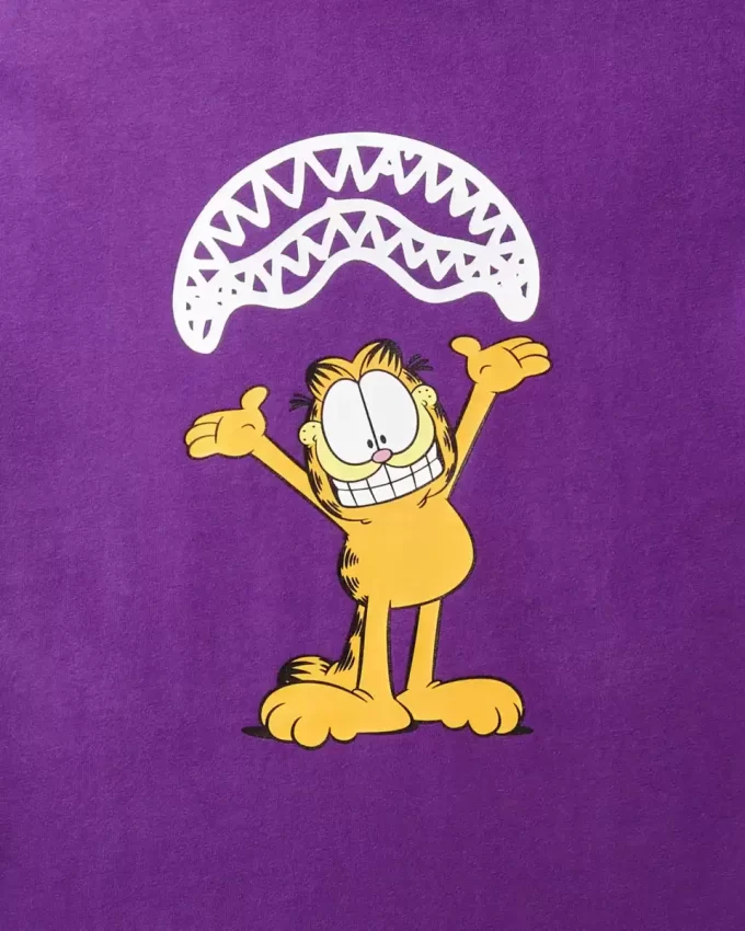 GARFIELD SHARKMOUTH GRAFIK-T-SHIRT (LILA)
