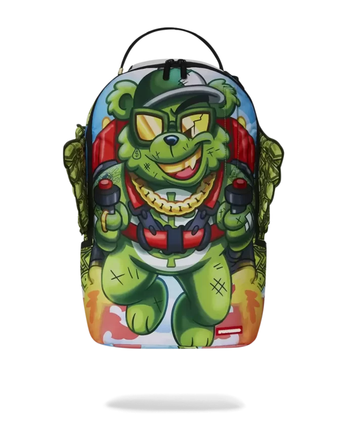 Geldbär, wir heben gleich den Rucksack ab