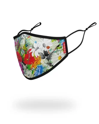 Gesichtsmaske für Erwachsene mit Blumenmuster, eng anliegend Gesichtsmaske für Erwachsene mit Blumenmuster, eng anliegend