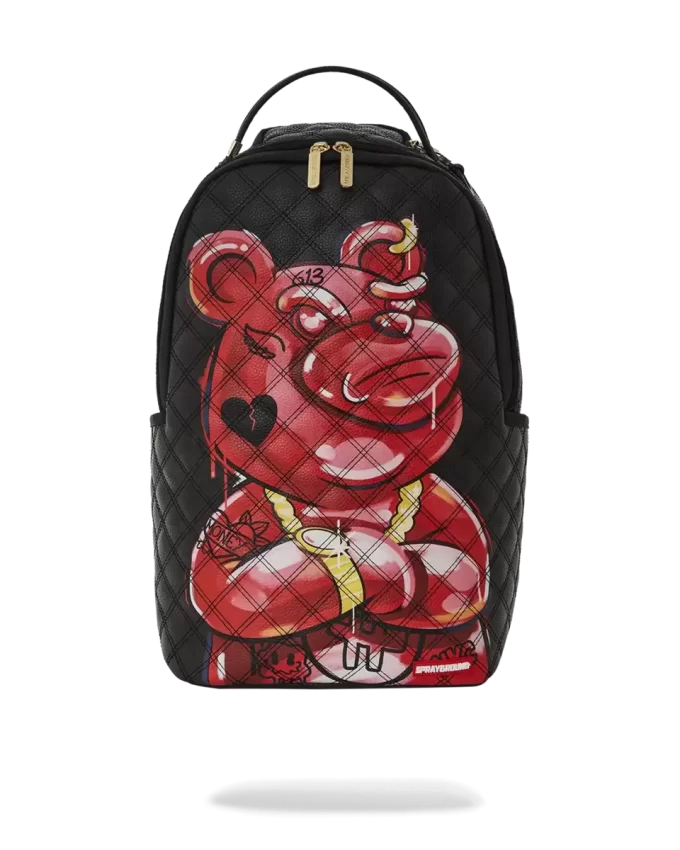 Gesteppter, handbemalter Diablo-Bär-Rucksack (DLXV)