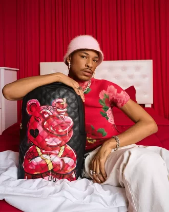 Gesteppter, handbemalter Diablo-Bär-Rucksack (DLXV)