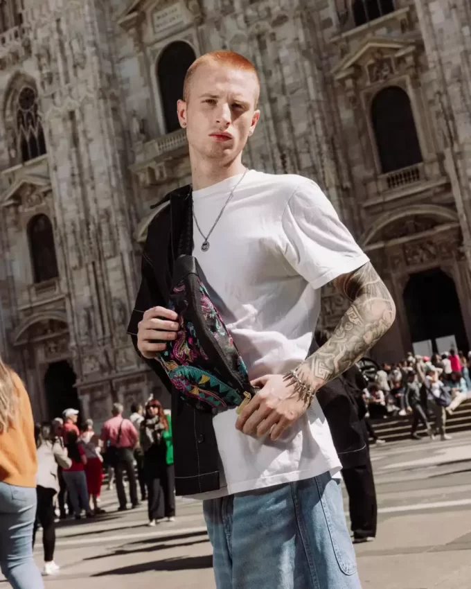 Gestickte Drachen-Umhängetasche