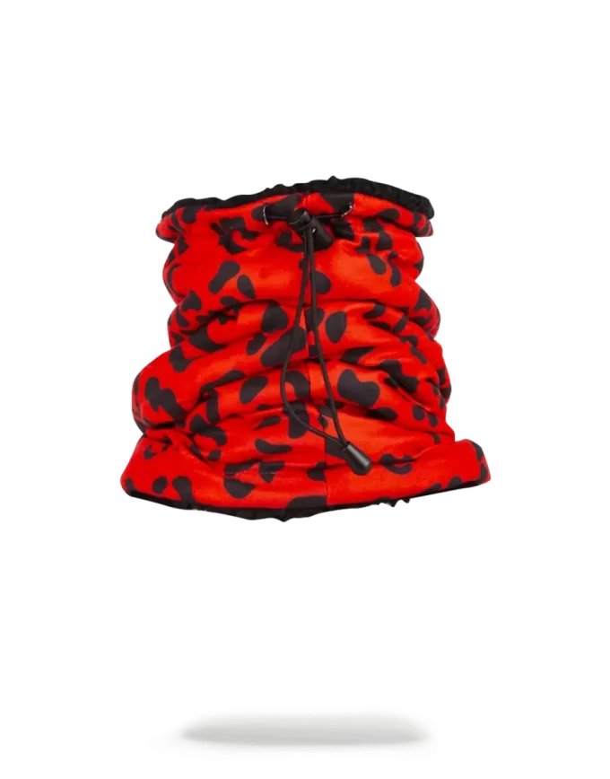 Halswärmer mit rotem Leopardenmuster