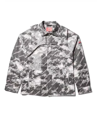 Jacke mit doppelter Passe und Druckknöpfen vorne (GRAU) Jacke mit doppelter Passe und Druckknöpfen vorne (GRAU)