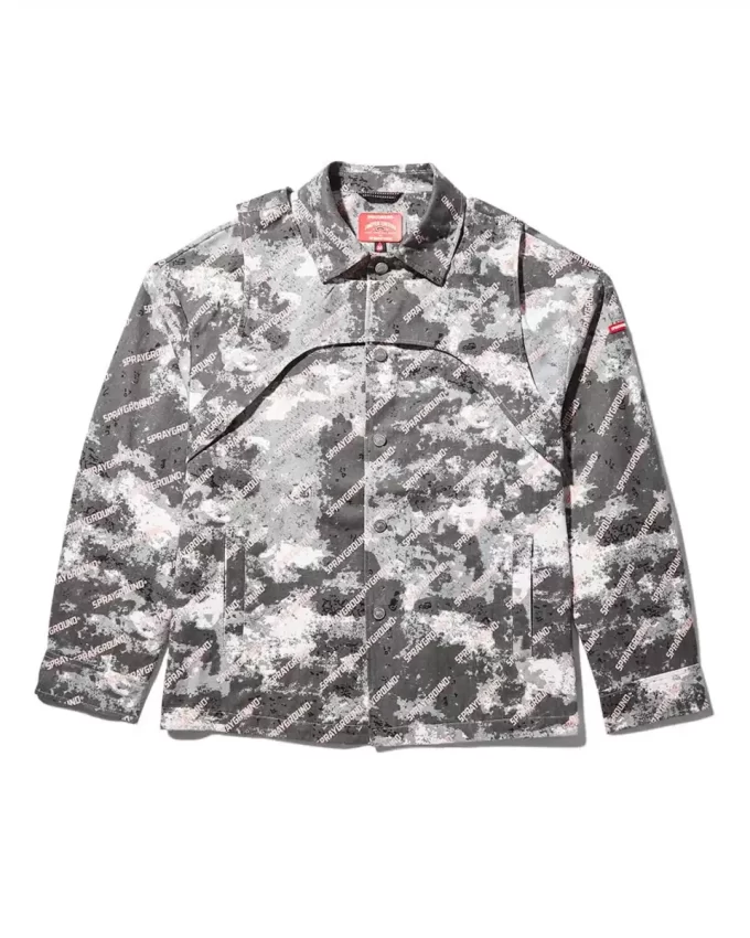 Jacke mit doppelter Passe und Druckknöpfen vorne (GRAU)