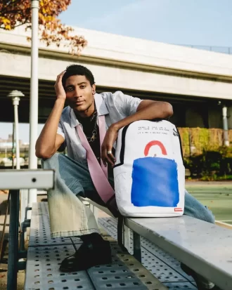 KEITH HARING GROSSE BLAUE GELDBÖRSE KUNSTRUCKSACK