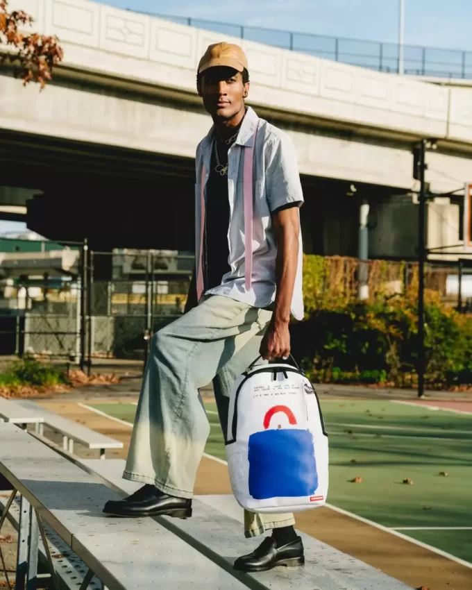 KEITH HARING GROSSE BLAUE GELDBÖRSE KUNSTRUCKSACK