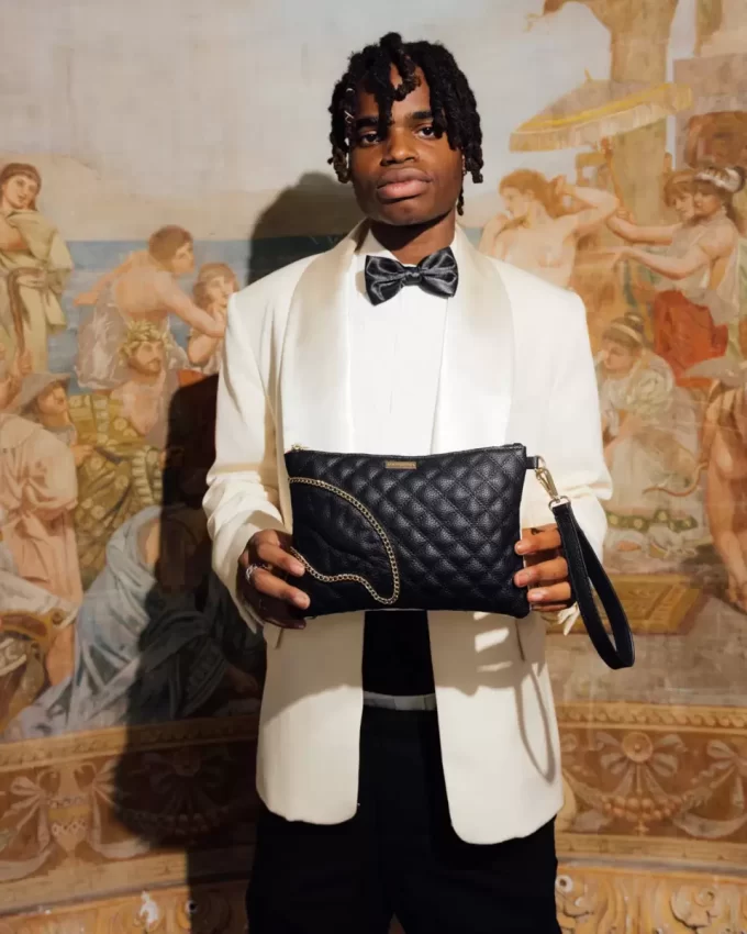 LEVELED UP SPLIT QUILT SHARK CROSSOVER CLUTCH