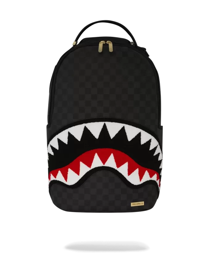 LIGHTS OUT SHARKS IN PARIS CHENILLE SHARK RUCKSACK