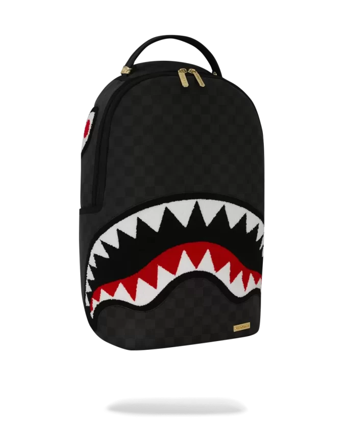 LIGHTS OUT SHARKS IN PARIS CHENILLE SHARK RUCKSACK