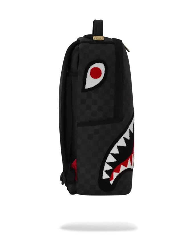 LIGHTS OUT SHARKS IN PARIS CHENILLE SHARK RUCKSACK
