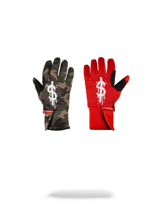 LINKS ROT / RECHTS CAMO MONEY DRIPS HANDSCHUHE
