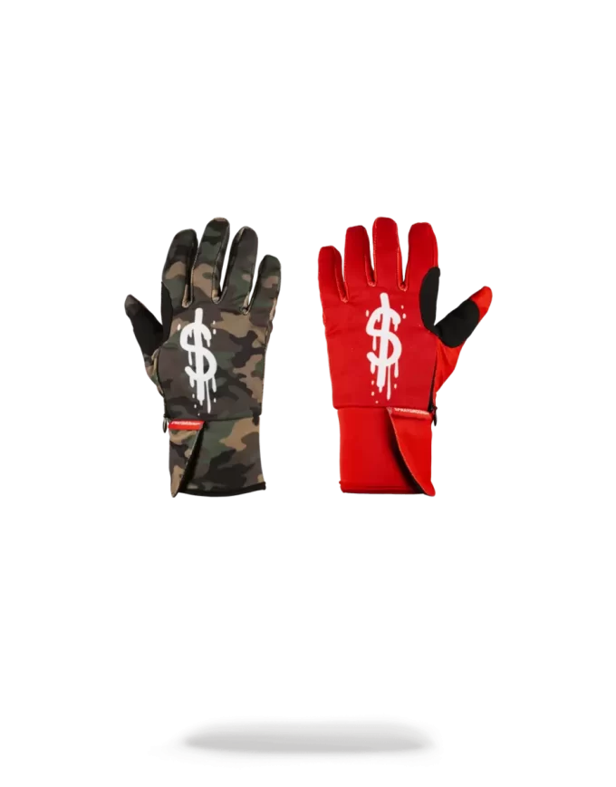 LINKS ROT / RECHTS CAMO MONEY DRIPS HANDSCHUHE LINKS ROT / RECHTS CAMO MONEY DRIPS HANDSCHUHE