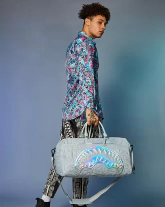 MIRASHAKU IRIDESCENT QUILT DUFFLE