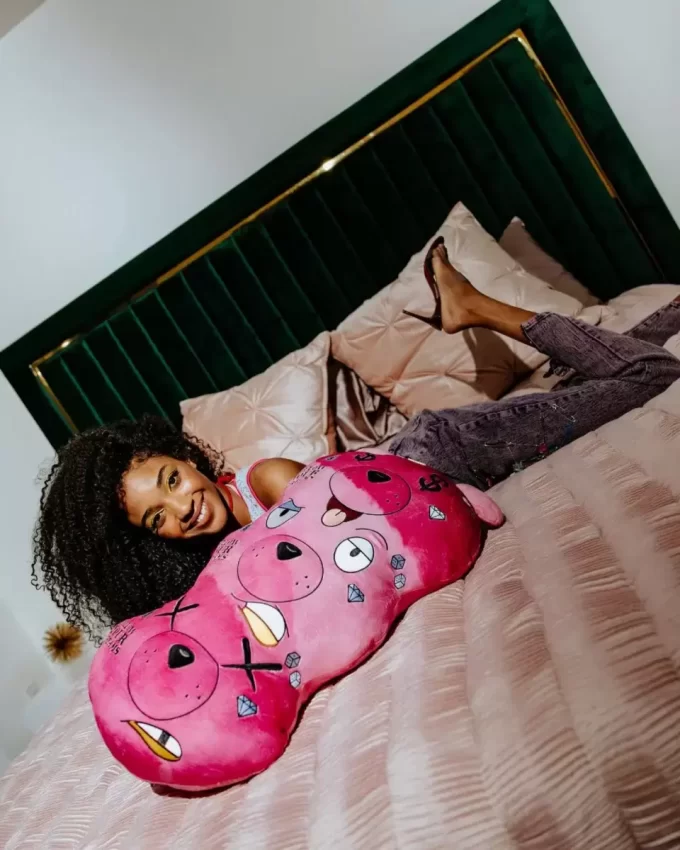 MONEYBEAR DREIFACH ROSA PLÜSCHTIER/KISSEN