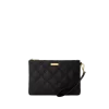 NOIR QUILT GOLD CHAIN SHARK CROSSOVER CLUTCH NOIR QUILT GOLD CHAIN SHARK CROSSOVER CLUTCH