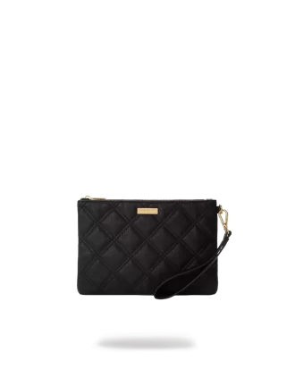 NOIR QUILT GOLD CHAIN  SHARK CROSSOVER CLUTCH