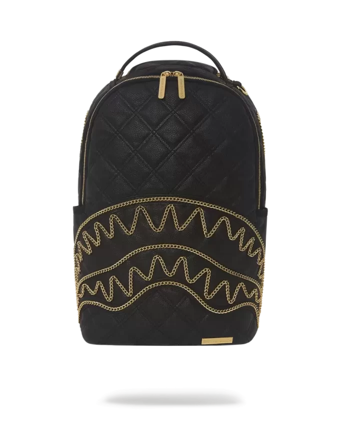NOIR QUILT GOLD CHAIN  SHARK RUCKSACK (DLXV)