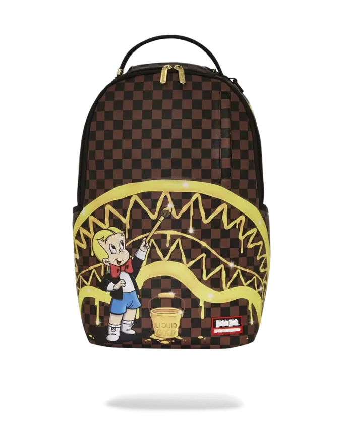 RICHIE RICH PAINT THE SHARK GOLD RUCKSACK RICHIE RICH PAINT THE SHARK GOLD RUCKSACK