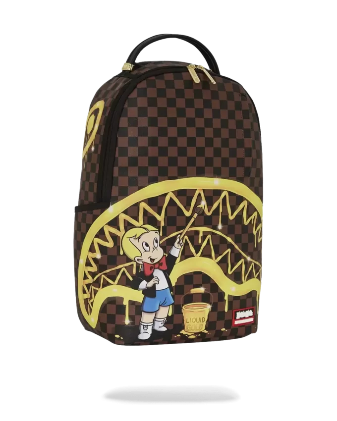 RICHIE RICH PAINT THE SHARK GOLD RUCKSACK RICHIE RICH PAINT THE SHARK GOLD RUCKSACK