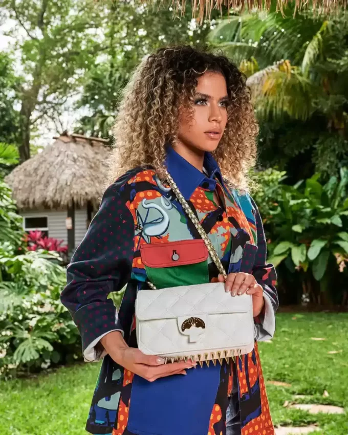 RIVIERA LE BLANC GOLD CHAIN  SHARK HANDTASCHE