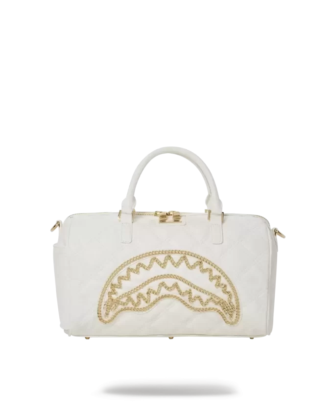 RIVIERA LE BLANC MINI-DUFFLE MIT GOLDKETTE UND HAI RIVIERA LE BLANC MINI-DUFFLE MIT GOLDKETTE UND HAI