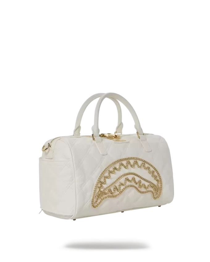 RIVIERA LE BLANC MINI-DUFFLE MIT GOLDKETTE UND HAI RIVIERA LE BLANC MINI-DUFFLE MIT GOLDKETTE UND HAI