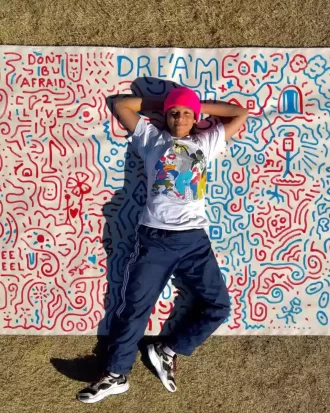 SHEREEN JENKINS LEINWAND-RUCKSACK 1 von 18 AUSGESCHNITTEN AUS GROSSEM LEINWANDBILD