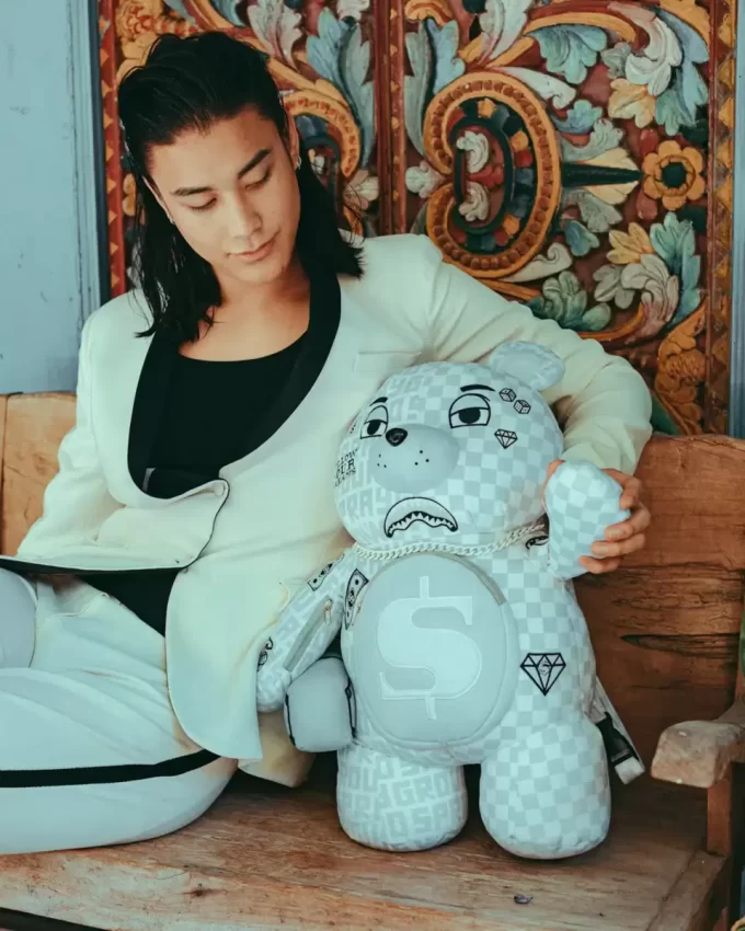 SPLIT THE CHECK (PEARL) MONEYBEAR TEDDYBEAR RUCKSACK