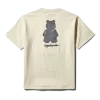T-SHIRT MIT KURZARM UND GRAFISCHEM MONEY BEAR-MODUS (APRIKOSENFARBE)