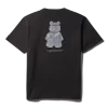 T-SHIRT MIT KURZARM UND GRAFISCHEM MONEY BEAR-MODUS (SCHWARZ)
