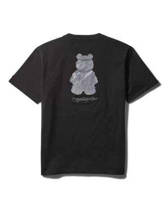 T-SHIRT MIT KURZARM UND GRAFISCHEM MONEY BEAR-MODUS (SCHWARZ)