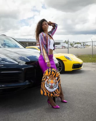 TIGER COZY VELOURS PELZRUCKSACK