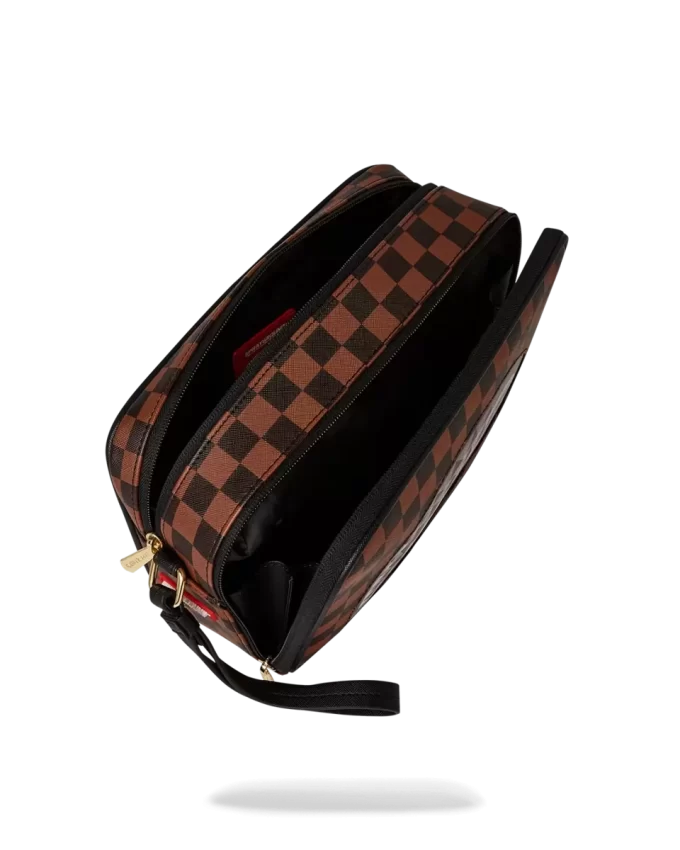 Toilettenbeutel mit lentikulärer Wirkung und Ziegelsteinmuster