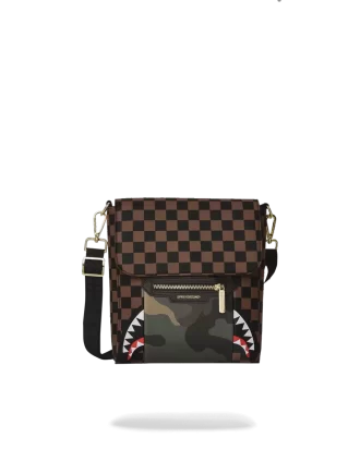 Umhängetasche mit Außentasche und Reißverschlussfach, Motiv: Haie in Paris