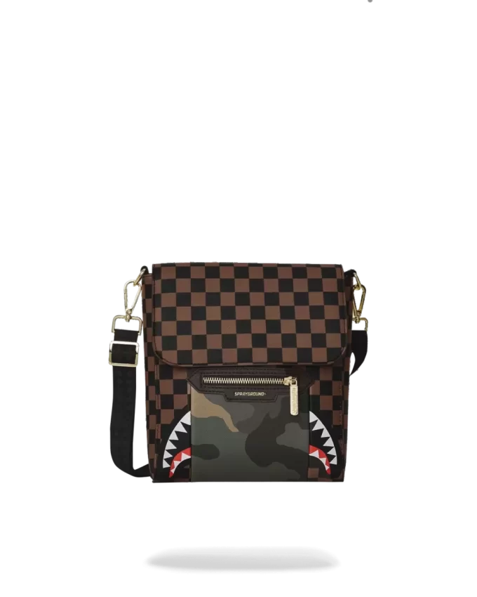 Umhängetasche mit Außentasche und Reißverschlussfach, Motiv: Haie in Paris Umhängetasche mit Außentasche und Reißverschlussfach, Motiv: Haie in Paris