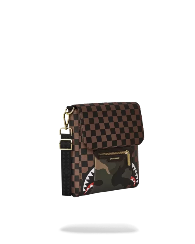 Umhängetasche mit Außentasche und Reißverschlussfach, Motiv: Haie in Paris Umhängetasche mit Außentasche und Reißverschlussfach, Motiv: Haie in Paris