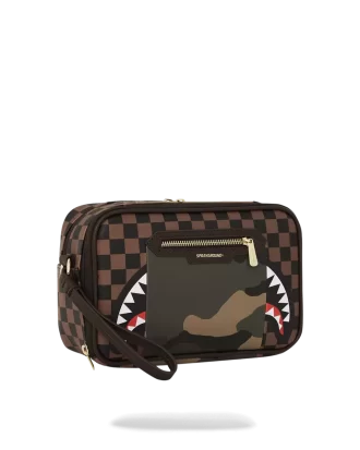 Äußere goldene Reißverschlusstasche Haie in Paris Toilettenartikel Brickside